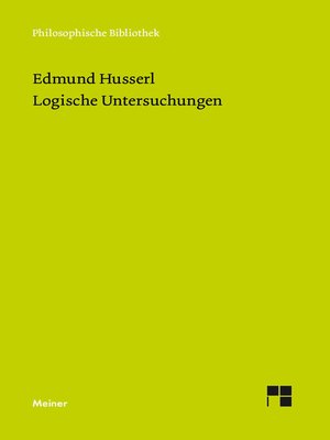 cover image of Logische Untersuchungen